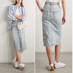 NWT ISABEL MARANT ETOILE Blue Vandy Denim Midi Skirt size FR 34 - US XS